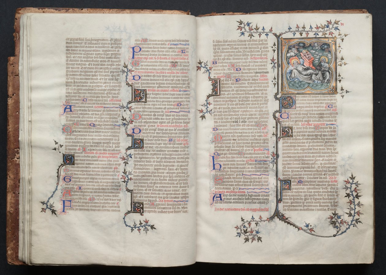 The Gotha Missal: Fol. 15v, Text, c. 1375 by Master of the Boqueteaux
