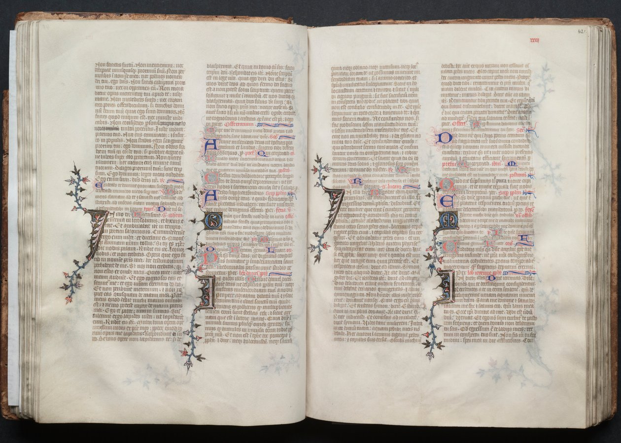 The Gotha Missal: Fol. 41v, Text, c. 1375 by Master of the Boqueteaux