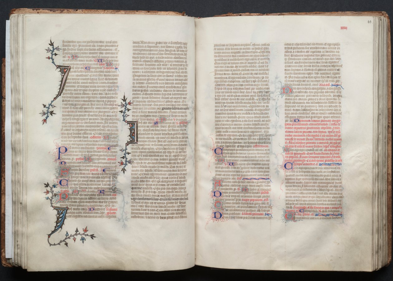 The Gotha Missal: Fol. 42v, Text, c. 1375 by Master of the Boqueteaux