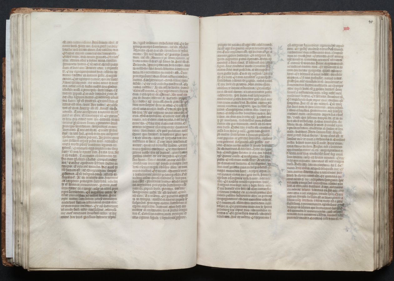 The Gotha Missal: Fol. 45r, Text, c. 1375 by Master of the Boqueteaux
