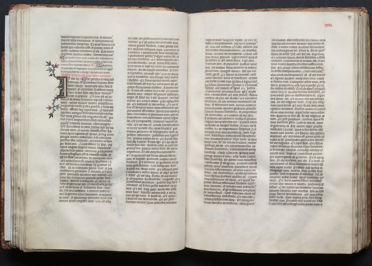 The Gotha Missal: Fol. 46v, Text, c. 1375 by Master of the Boqueteaux