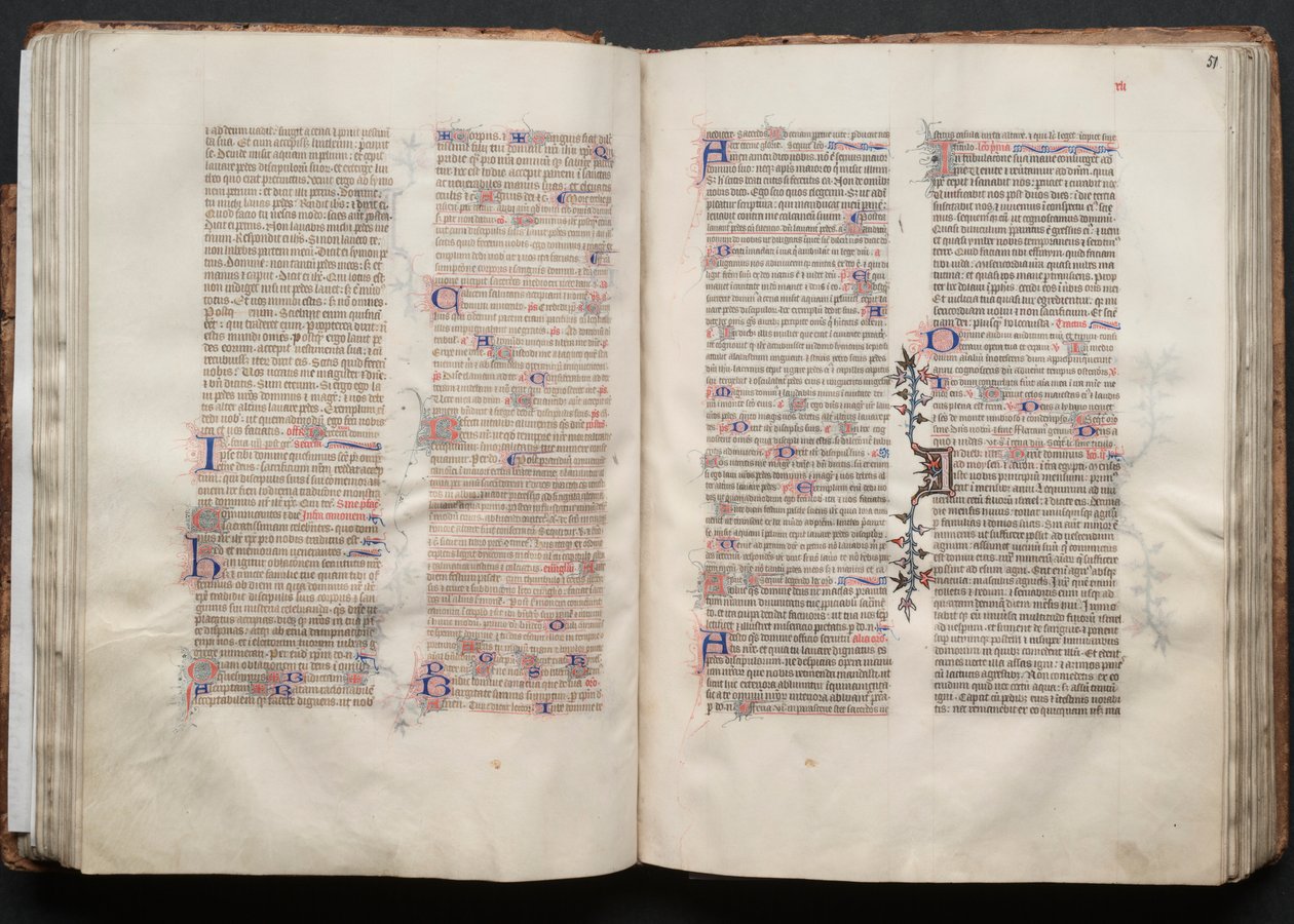 The Gotha Missal: Fol. 50v, Text, c. 1375 by Master of the Boqueteaux