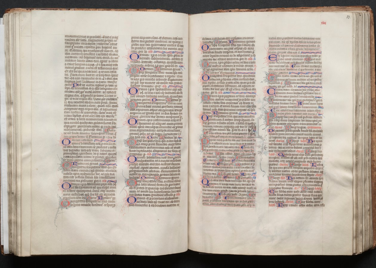The Gotha Missal: Fol. 52v, Text, c. 1375 by Master of the Boqueteaux
