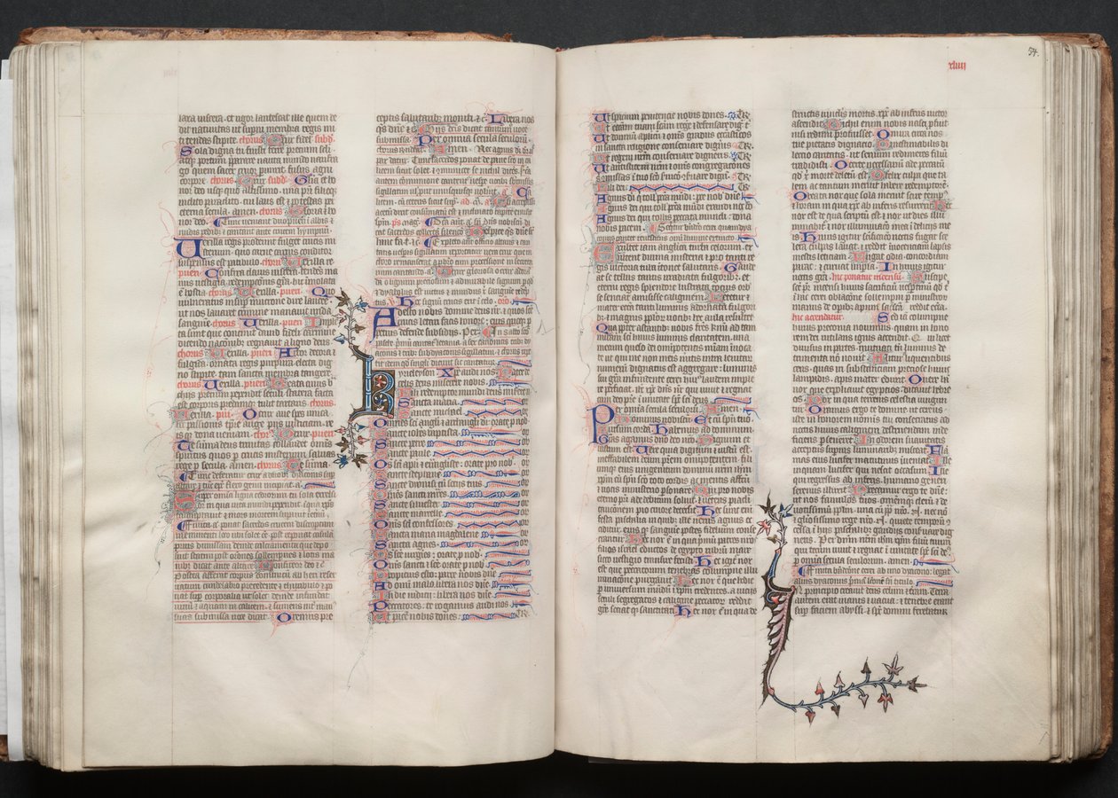 The Gotha Missal: Fol. 54r, Text, c. 1375 by Master of the Boqueteaux