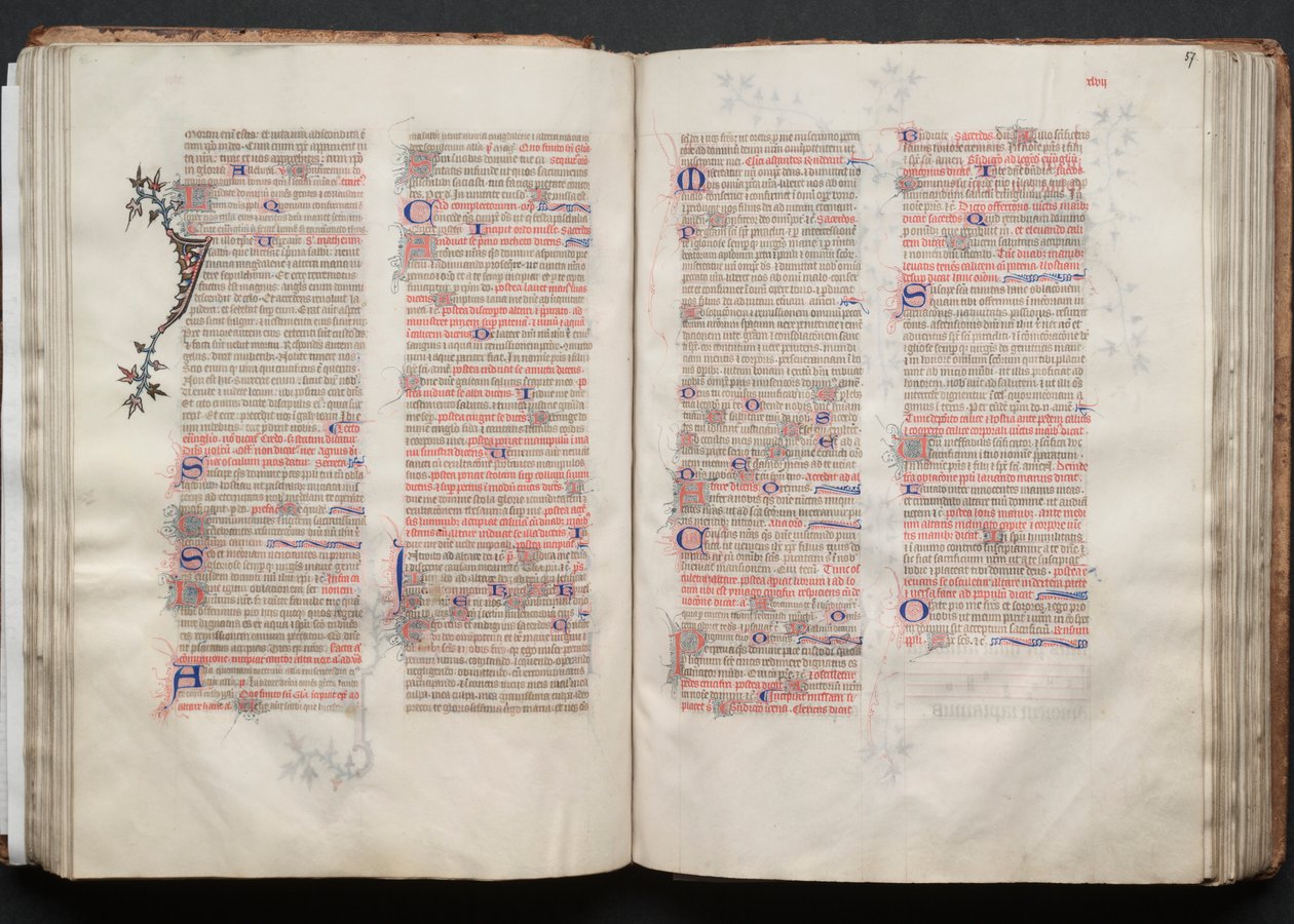 The Gotha Missal: Fol. 57r, Text, c. 1375 by Master of the Boqueteaux