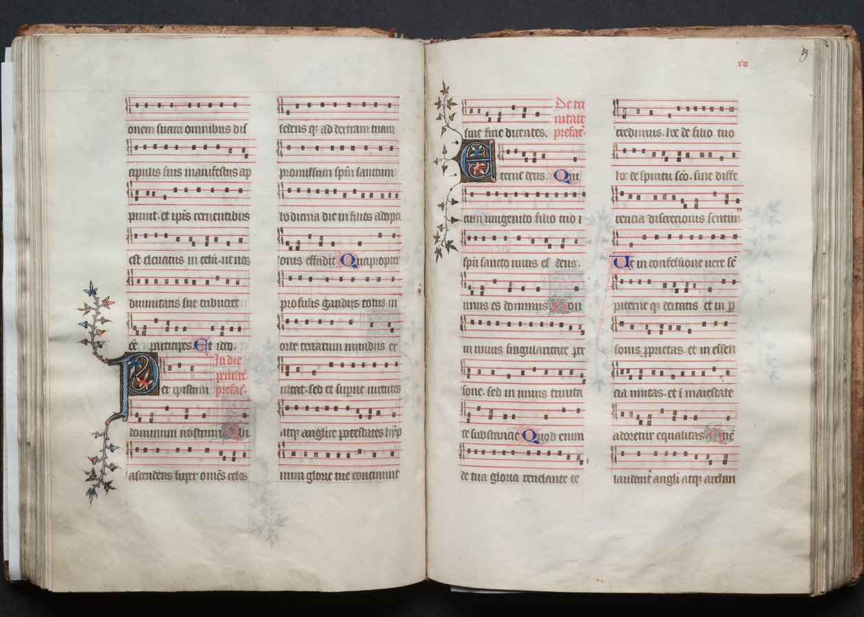 The Gotha Missal: Fol. 59r, Text, c. 1375 by Master of the Boqueteaux