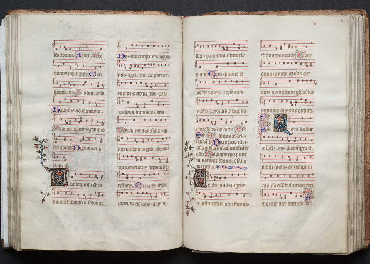 The Gotha Missal: Fol. 62r, Text, c. 1375 by Master of the Boqueteaux