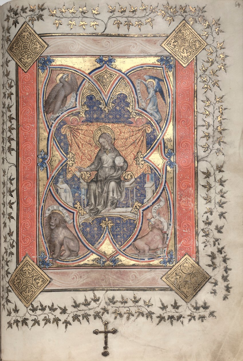 The Gotha Missal: Fol. 64r, Christ in Majesty, c. 1375 by Master of the Boqueteaux