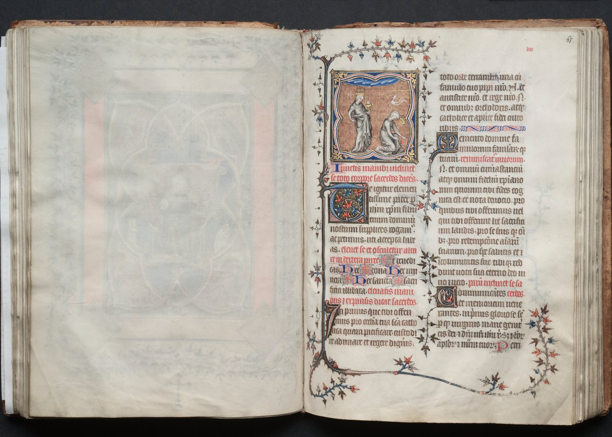 The Gotha Missal: Fol. 64v, Text, c. 1375 by Master of the Boqueteaux