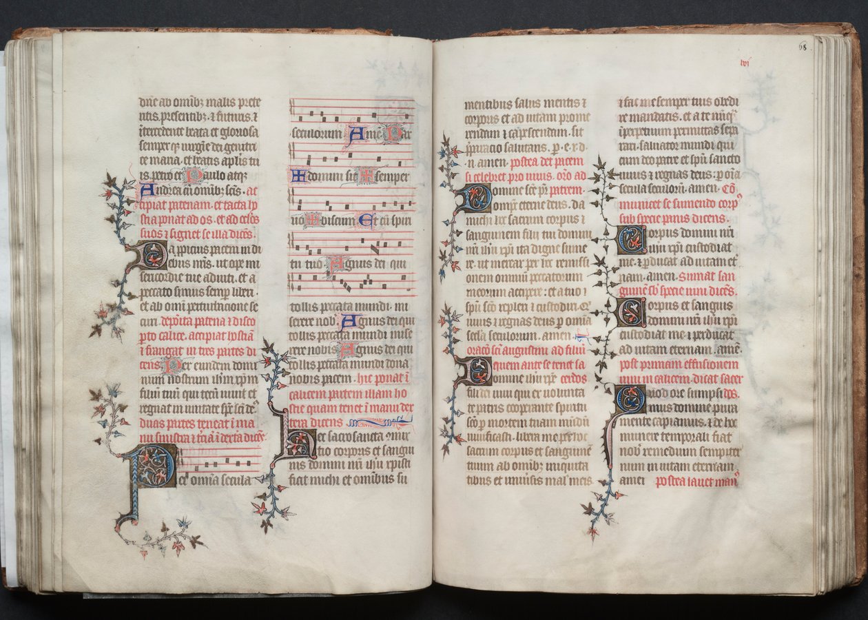 The Gotha Missal: Fol. 68r, Text, c. 1375 by Master of the Boqueteaux