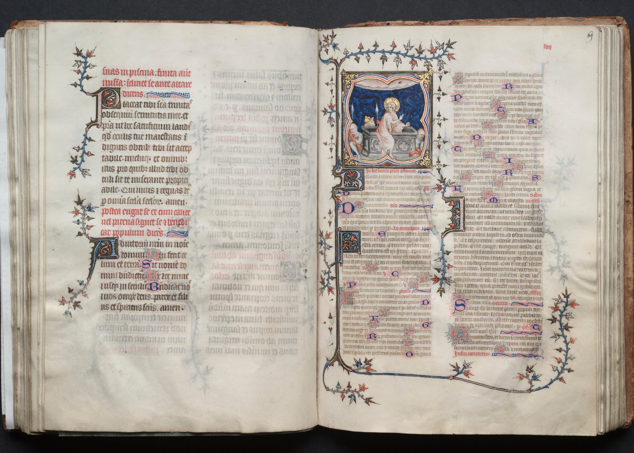The Gotha Missal: Fol. 68v, Text, c. 1375 by Master of the Boqueteaux
