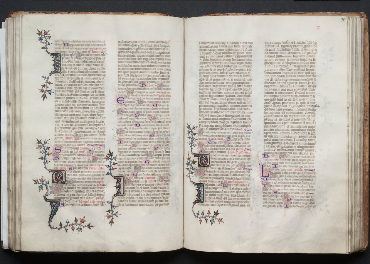 The Gotha Missal: Fol. 70v, Text, c. 1375 by Master of the Boqueteaux