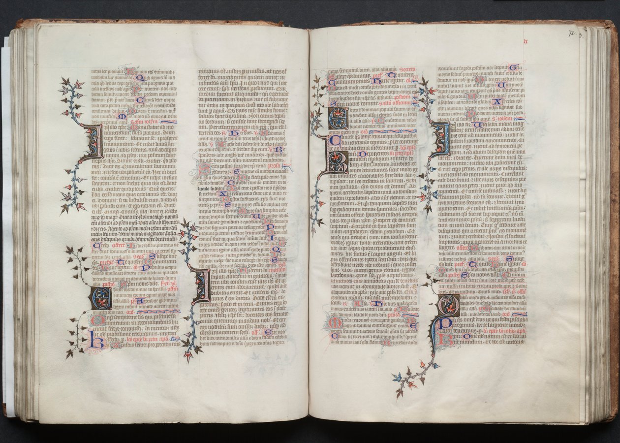 The Gotha Missal: Fol. 72r, Text, c. 1375 by Master of the Boqueteaux