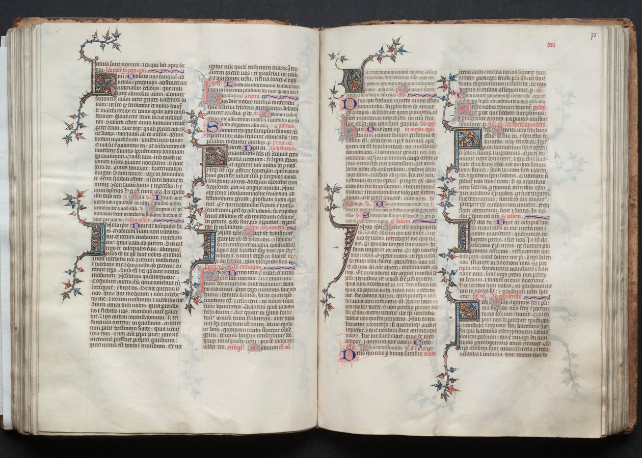 The Gotha Missal: Fol. 75r, Text, c. 1375 by Master of the Boqueteaux