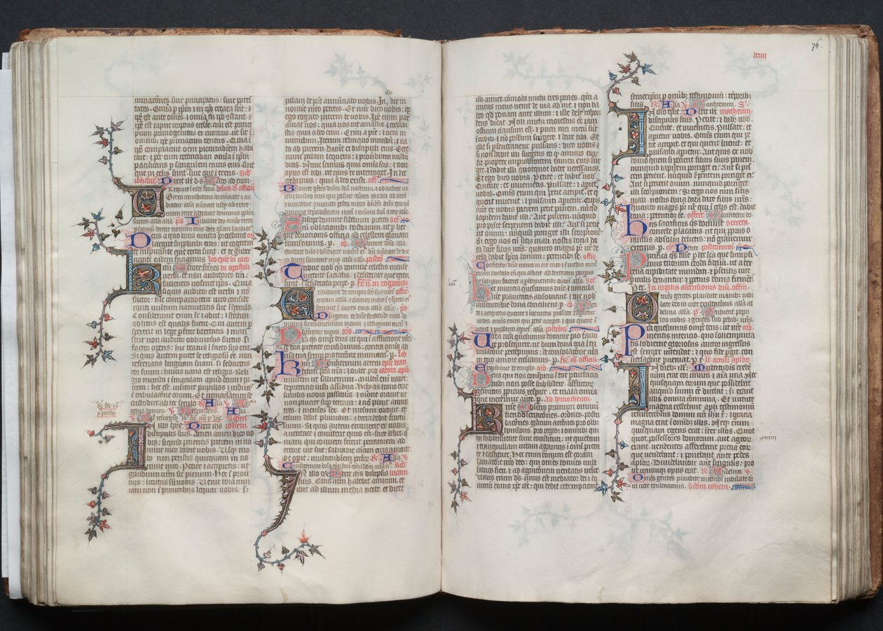 The Gotha Missal: Fol. 75v Text, c. 1375 by Master of the Boqueteaux
