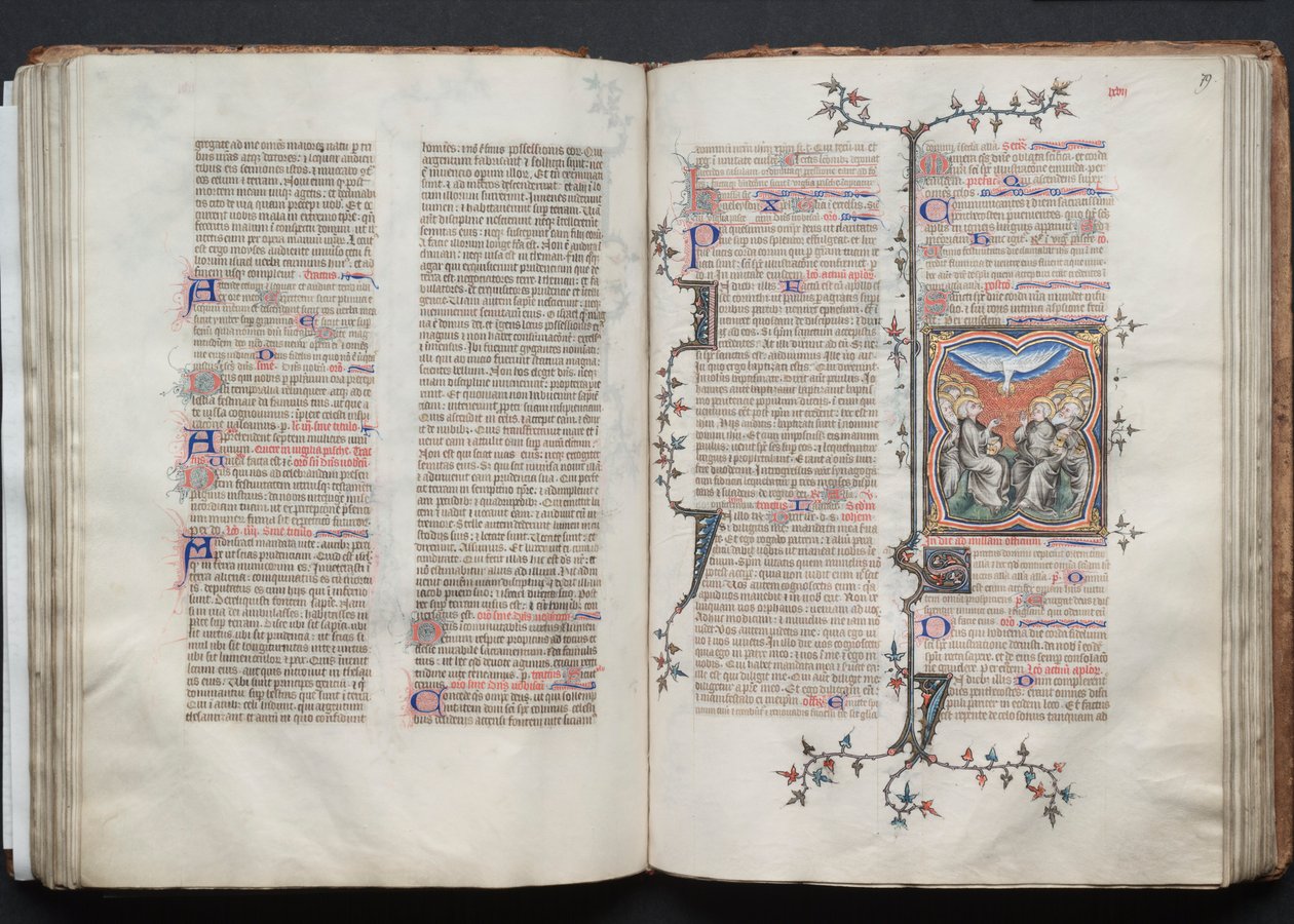 The Gotha Missal: Fol. 79r, The Pentecost, c. 1375 by Master of the Boqueteaux