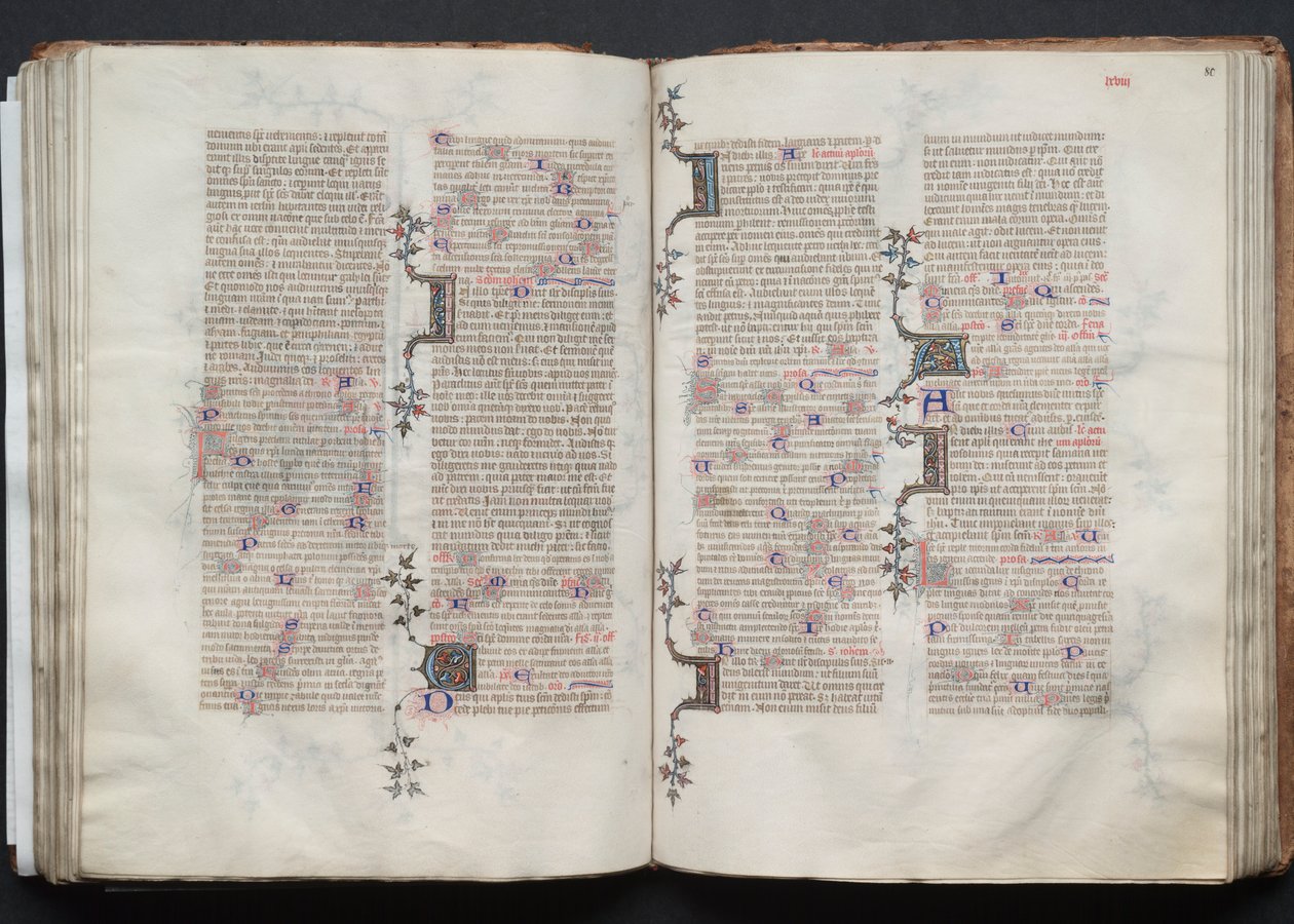 The Gotha Missal: Fol. 80r, Text, c. 1375 by Master of the Boqueteaux