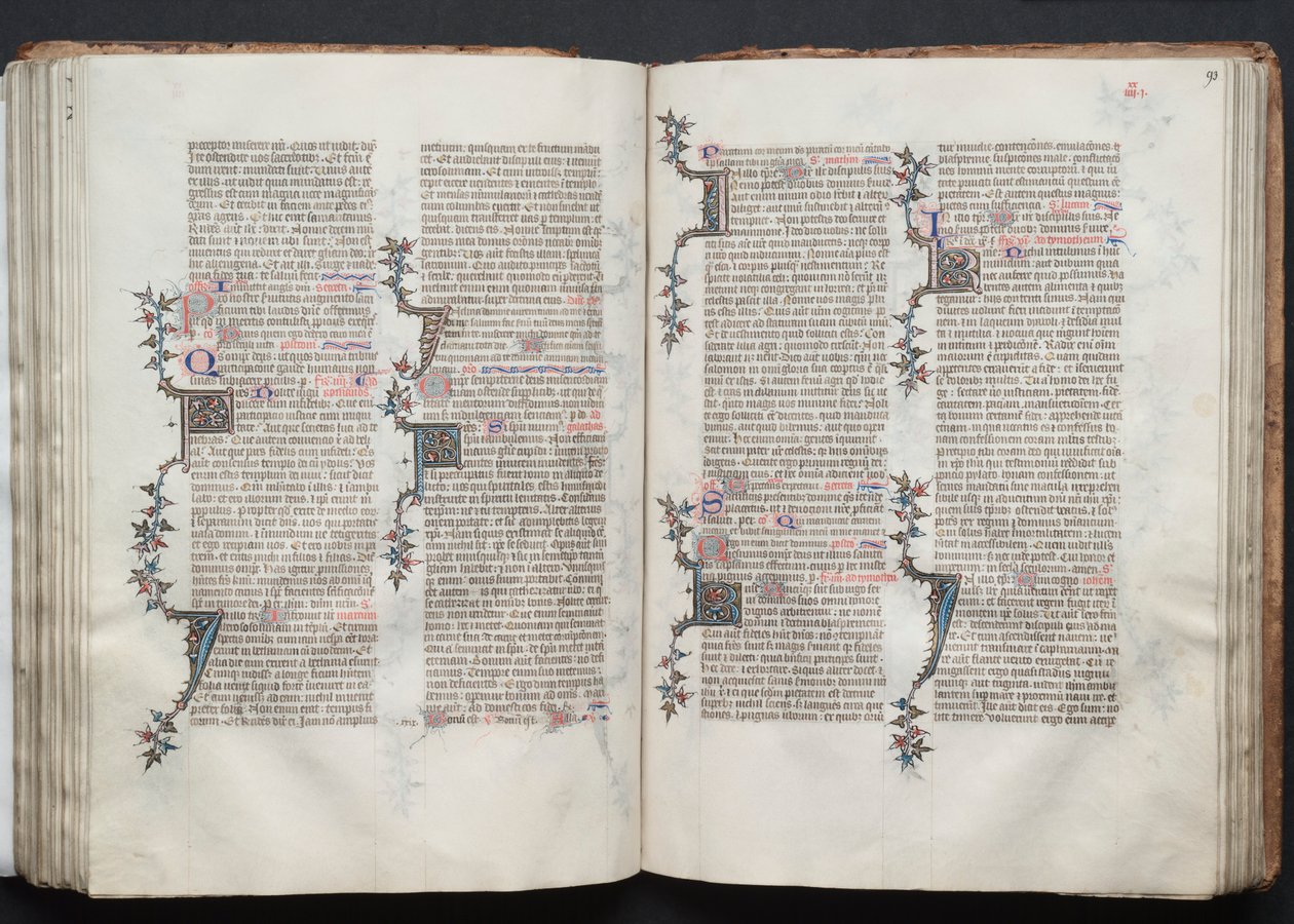 The Gotha Missal: Fol. 92v, Text, c. 1375 by Master of the Boqueteaux