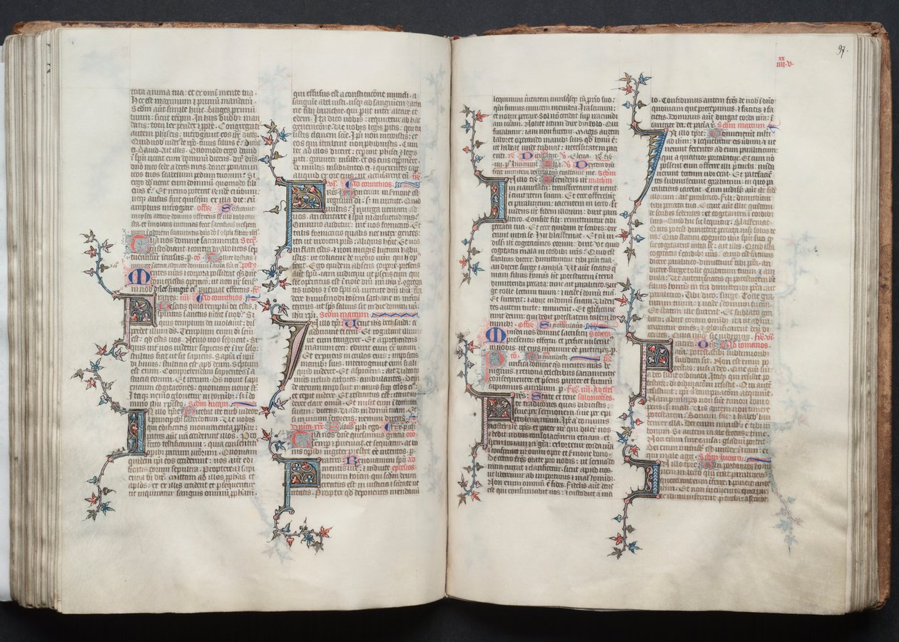 The Gotha Missal: Fol. 97r, Text, c. 1375 by Master of the Boqueteaux