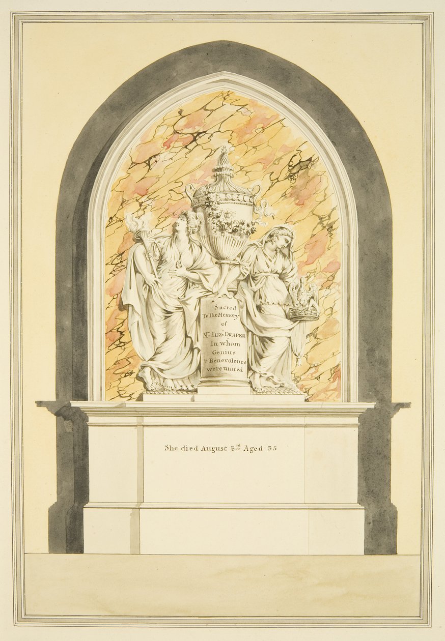 Tomb of Mrs. Elizabeth Draper, Died 1835, in Bristol Cathedral by Master of the Bristol Church Monuments