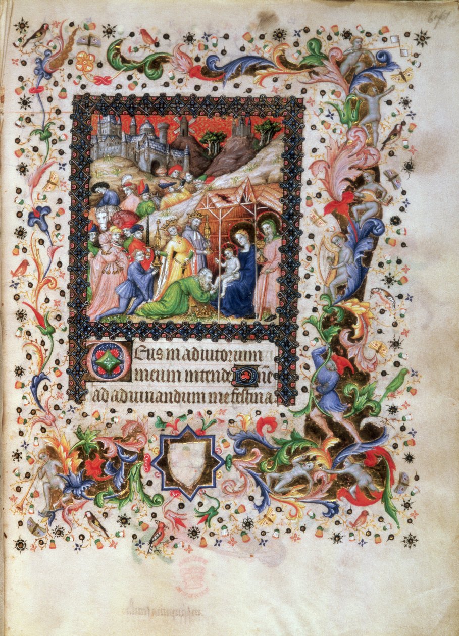 Adoration of the Child, from a Book of Hours, c.1407 by Master of the Brussels Initials