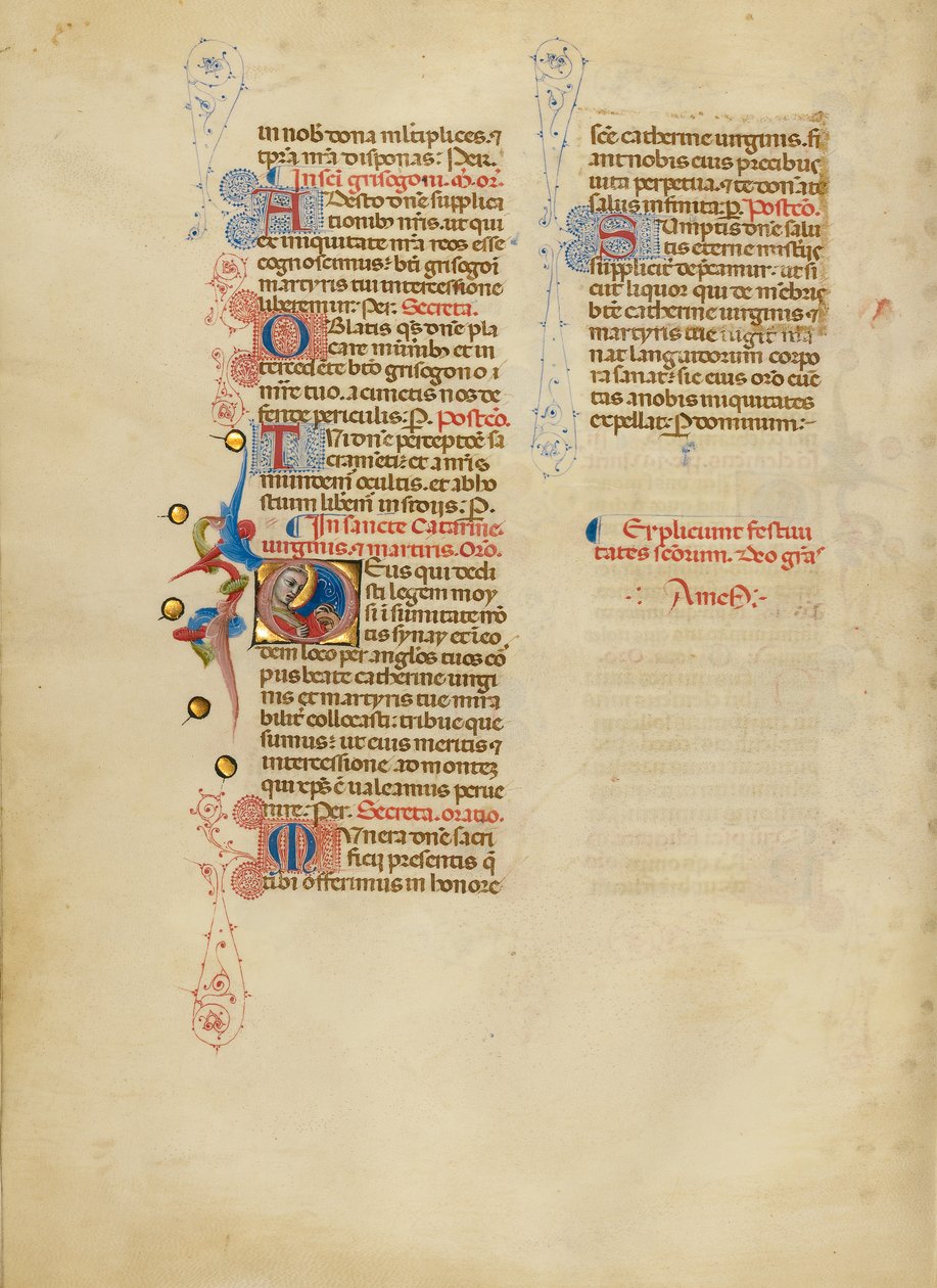 Initial D: Saint Catherine by Master of the Brussels Initials