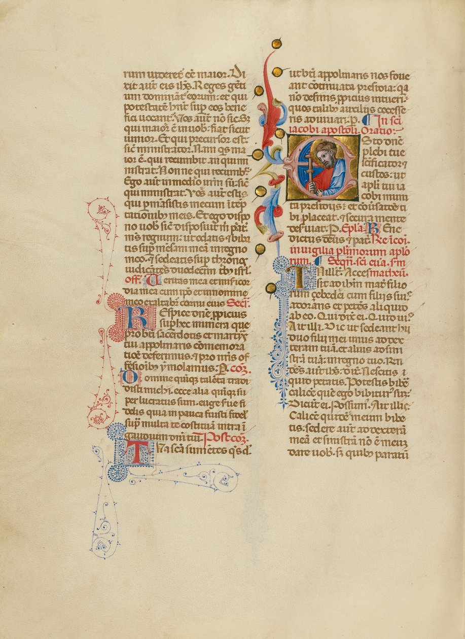 Initial E: Saint James the Greater by Master of the Brussels Initials