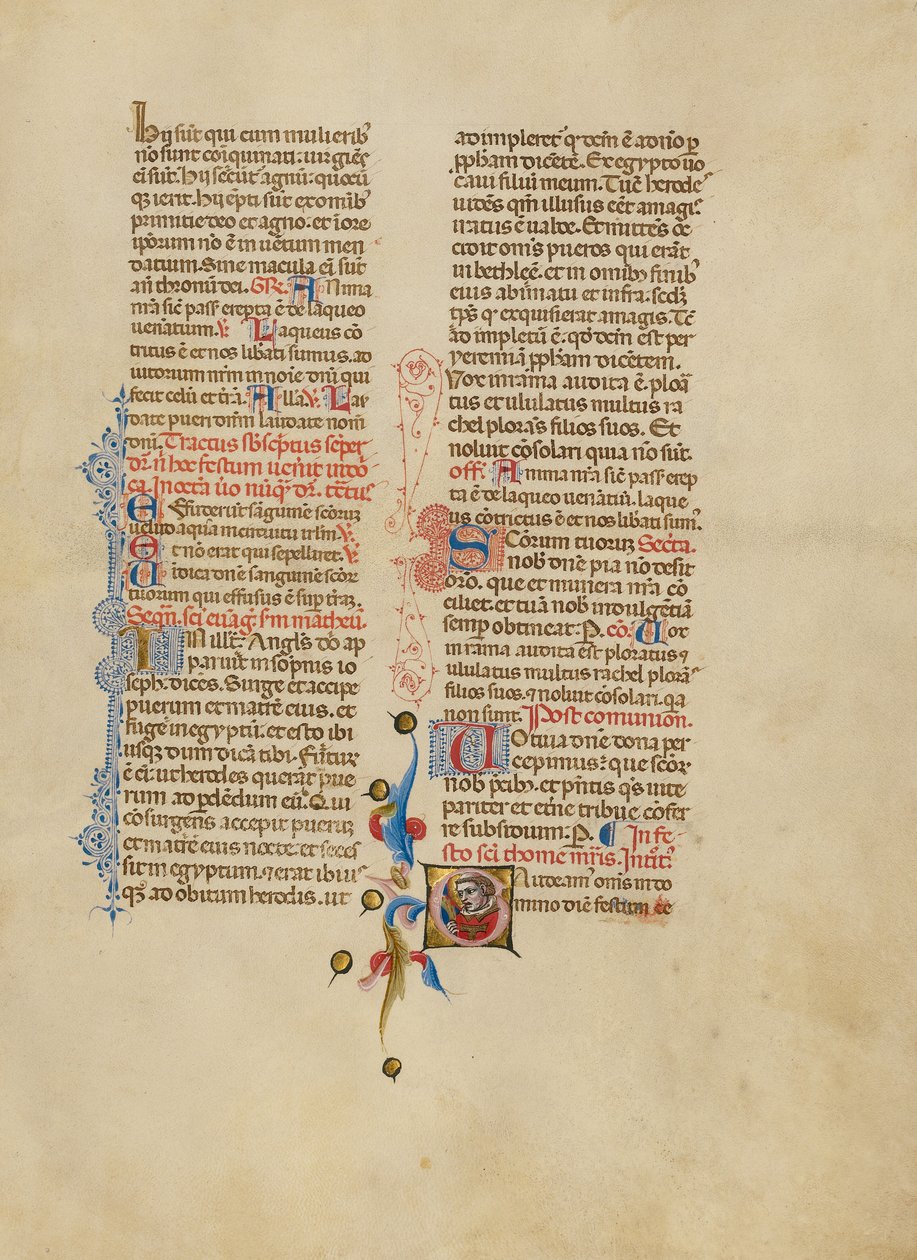 Initial G: Saint Thomas Becket by Master of the Brussels Initials