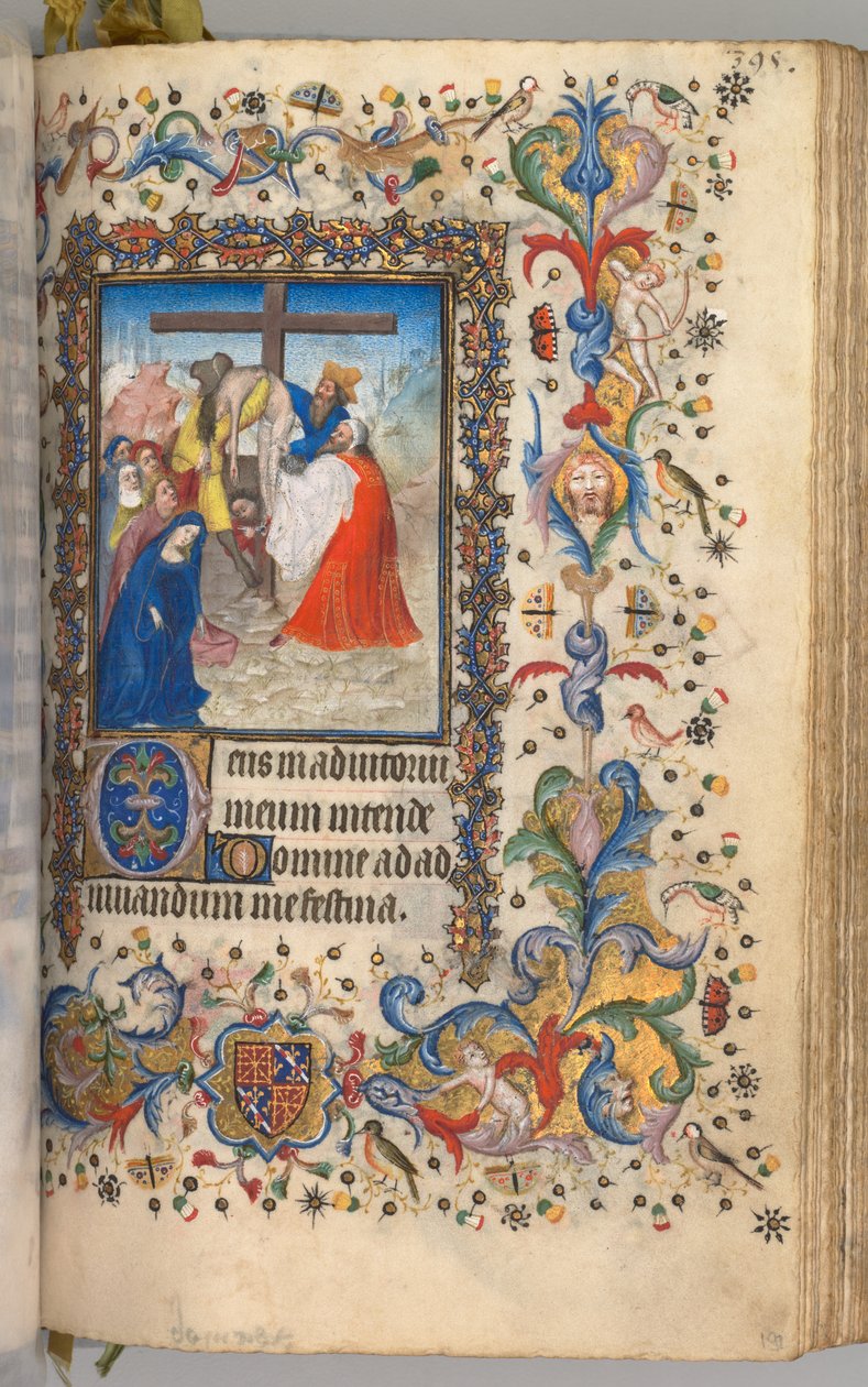 Hours of Charles the Noble, King of Navarre 1361-1425: Descent from the Cross by Master of the Brussels Initials and Associates
