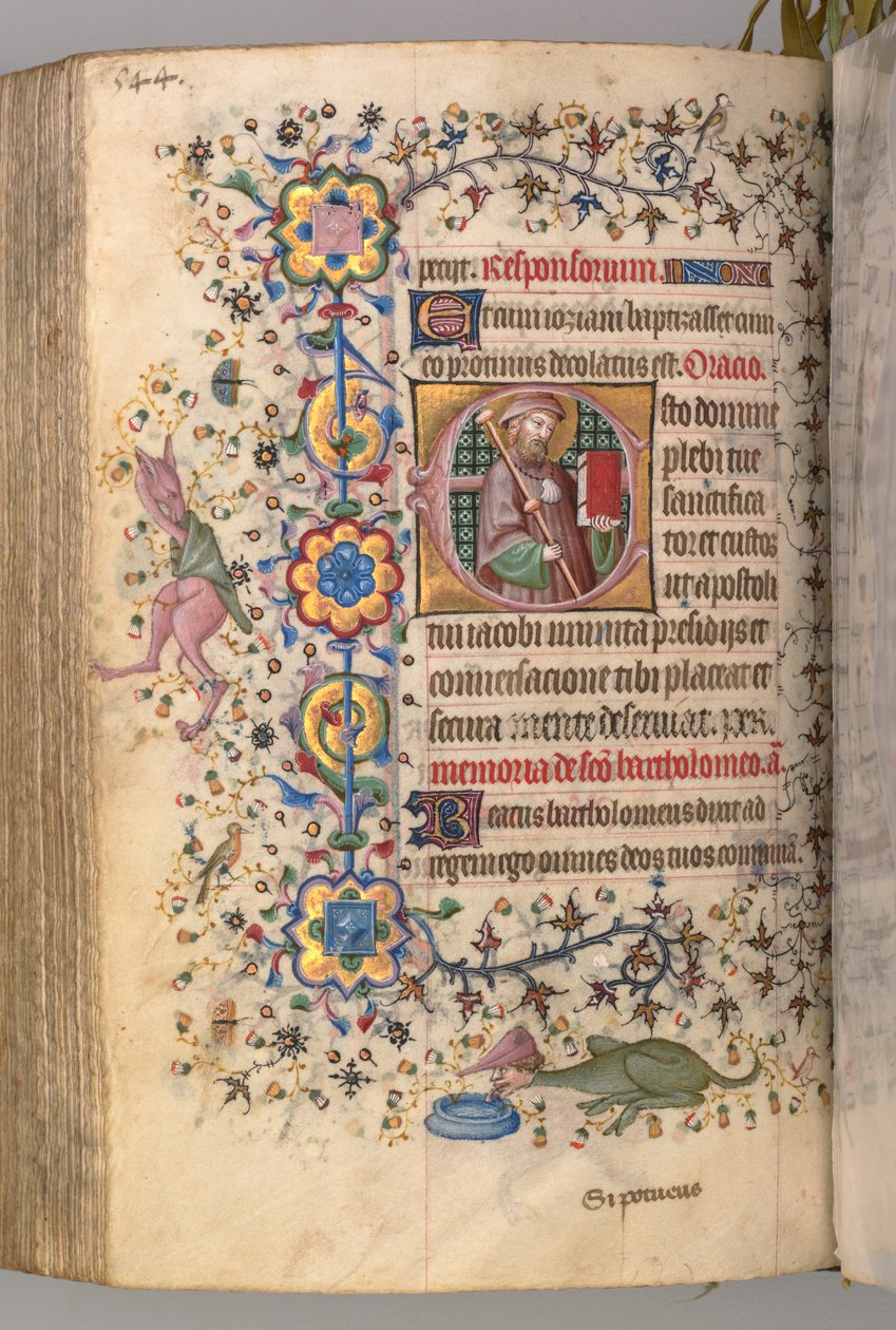 Hours of Charles the Noble, King of Navarre: fol. 266v, St. James by Master of the Brussels Initials and Associates