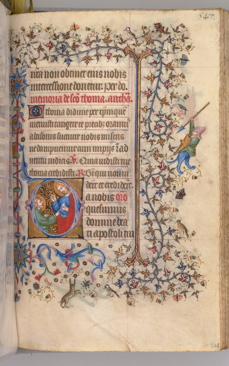Hours of Charles the Noble, King of Navarre 1361-1425, fol. 268r, St. Thomas, c. 1405 by Master of the Brussels Initials and Associates