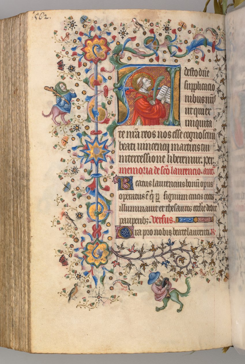 Hours of Charles the Noble, King of Navarre 1361-1425, fol. 275v, St. Vincent, c. 1405 by Master of the Brussels Initials and Associates