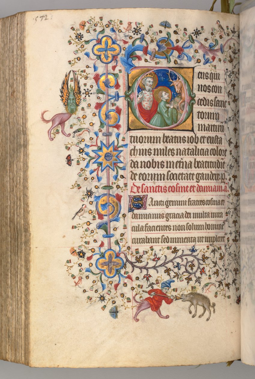 Hours of Charles the Noble, King of Navarre 1361-1425, fol. 280v, SS. Job and Eustace, c. 1405 by Master of the Brussels Initials and Associates