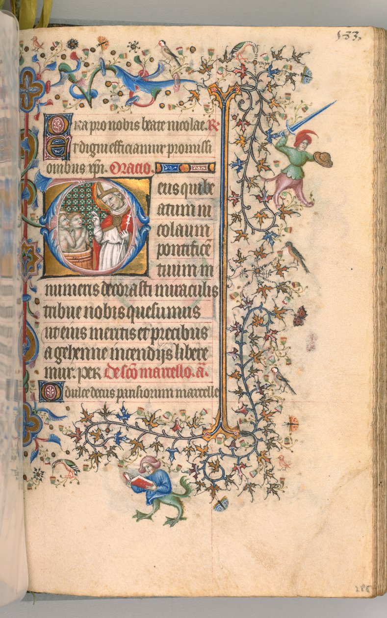 Hours of Charles the Noble, King of Navarre, fol. 2865r, St. Nicholas by Master of the Brussels Initials and Associates