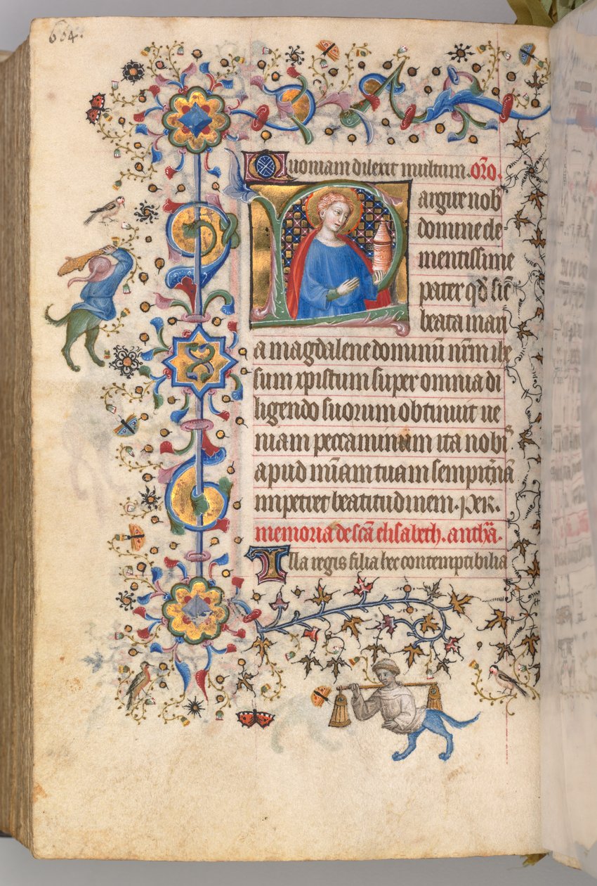 Hours of Charles the Noble, King of Navarre 1361-1425, fol. 296v, St. Mary Magdalene by Master of the Brussels Initials and Associates