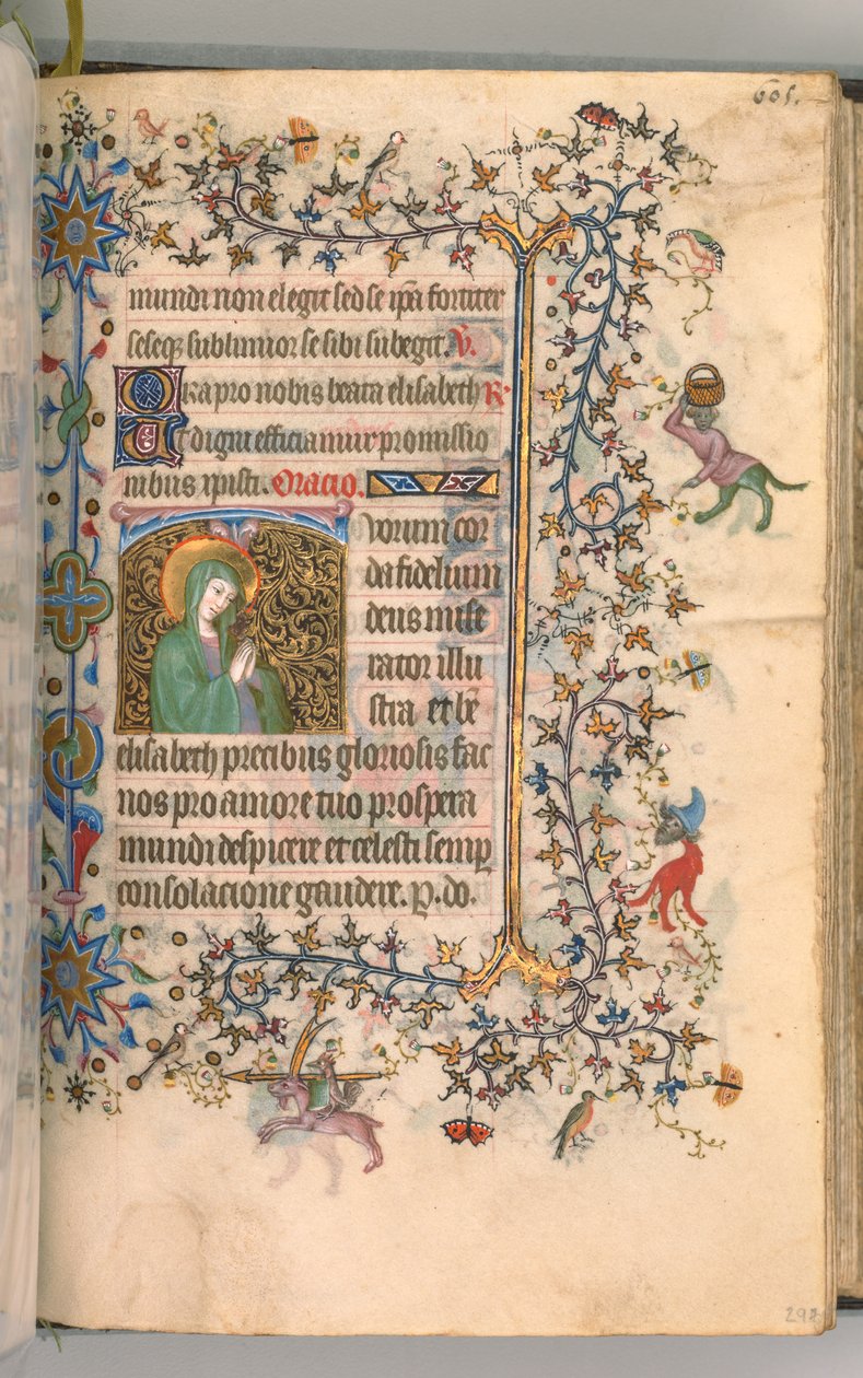 Hours of Charles the Noble, King of Navarre, fol. 297r, St. Elizabeth by Master of the Brussels Initials and Associates