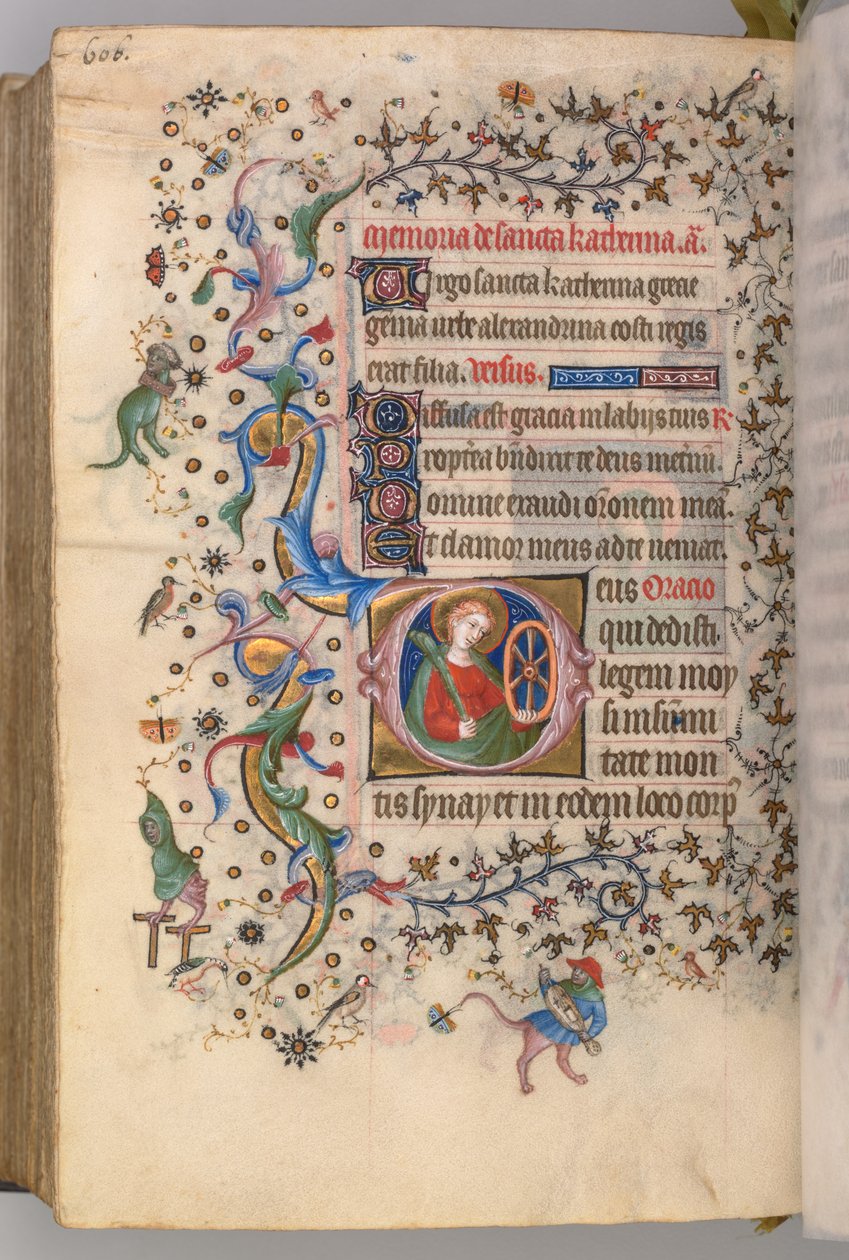 Hours of Charles the Noble, King of Navarre 1361-1425, fol. 297v, St. Catherine, c. 1405 by Master of the Brussels Initials and Associates