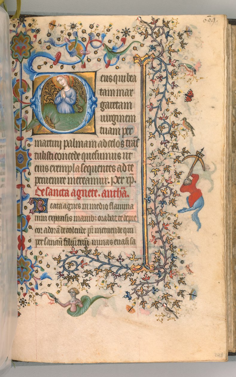 Hours of Charles the Noble, King of Navarre, fol. 299a, St. Margaret by Master of the Brussels Initials and Associates