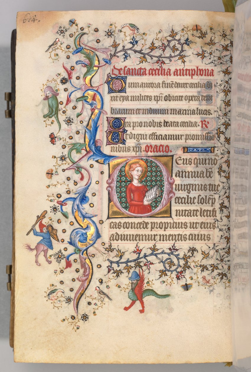 Hours of Charles the Noble, King of Navarre 1361-1425, fol. 301v, St. Cecilia, c. 1405 by Master of the Brussels Initials and Associates