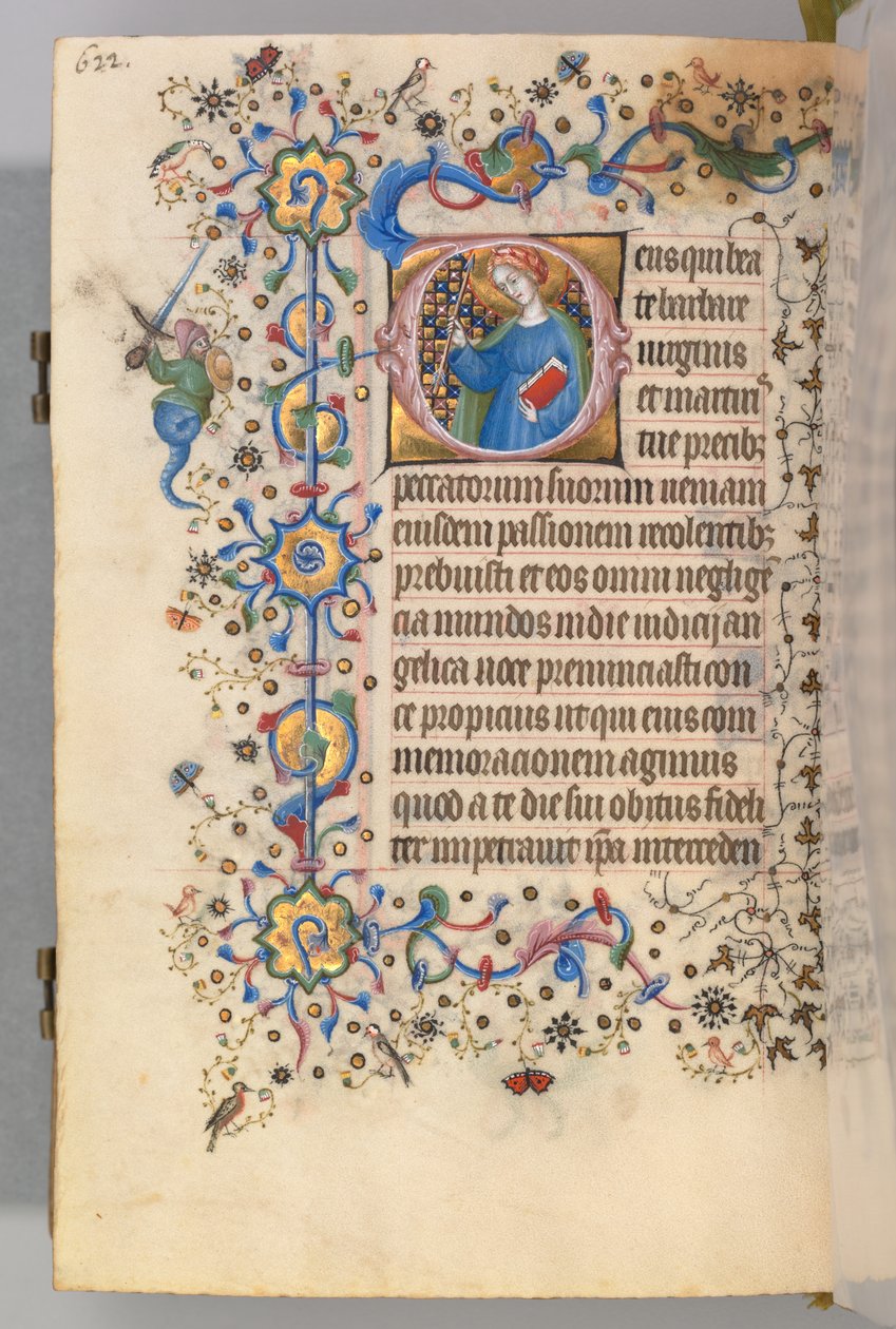 Hours of Charles the Noble, King of Navarre, fol. 305v, St. Martha, c. 1405 by Master of the Brussels Initials and Associates