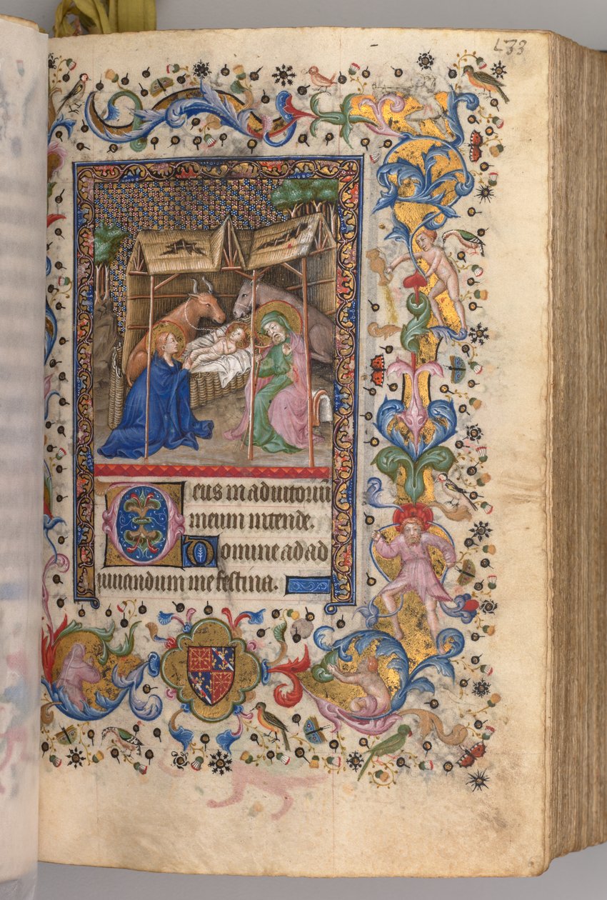 Hours of Charles the Noble, King of Navarre 1361-1425: fol. 67r, Nativity Prime, c. 1405 by Master of the Brussels Initials and Associates