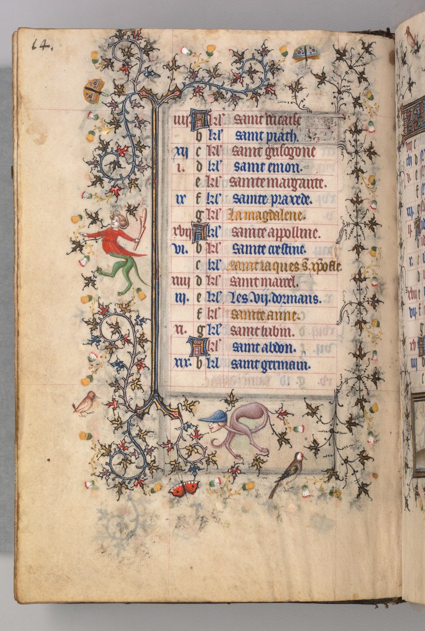 Hours of Charles the Noble, King of Navarre 1361-1425: fol. 7v, July by Master of the Brussels Initials and Associates