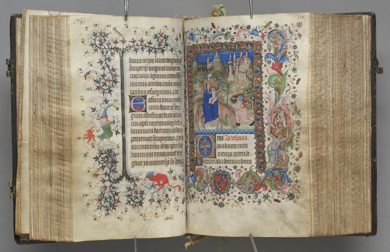 Hours of Charles the Noble, King of Navarre 1361-1425: fol. 87v, Text by Master of the Brussels Initials and Associates