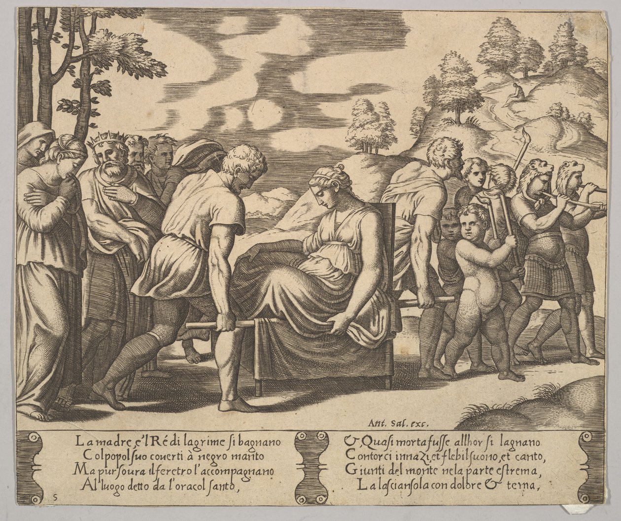 Plate 5: Psyche carried on a litter to a mountain, from 