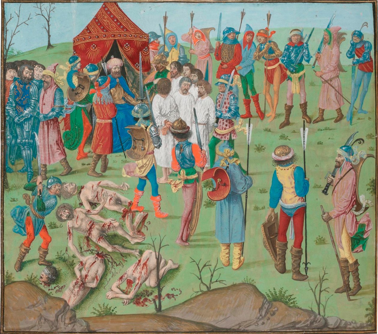 Battle of Nicopol Aftermath: The Massacre of the Christians as Revenge for Rahova Massacre by Master of the Dresden Prayer Book