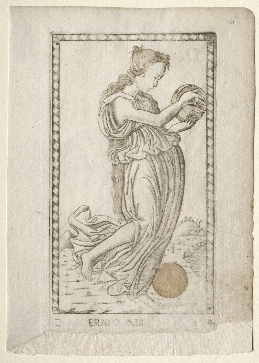 Erato (lyric and love poetry) (from the Tarocchi series D: Apollo and the Muses, #14) by Master of the E Series Tarocchi