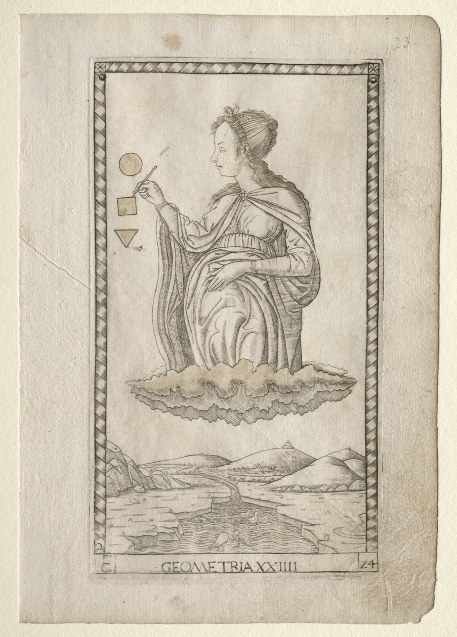 Geometry (from the Tarocchi, series C: Liberal Arts, #24) by Master of the E-Series Tarocchi