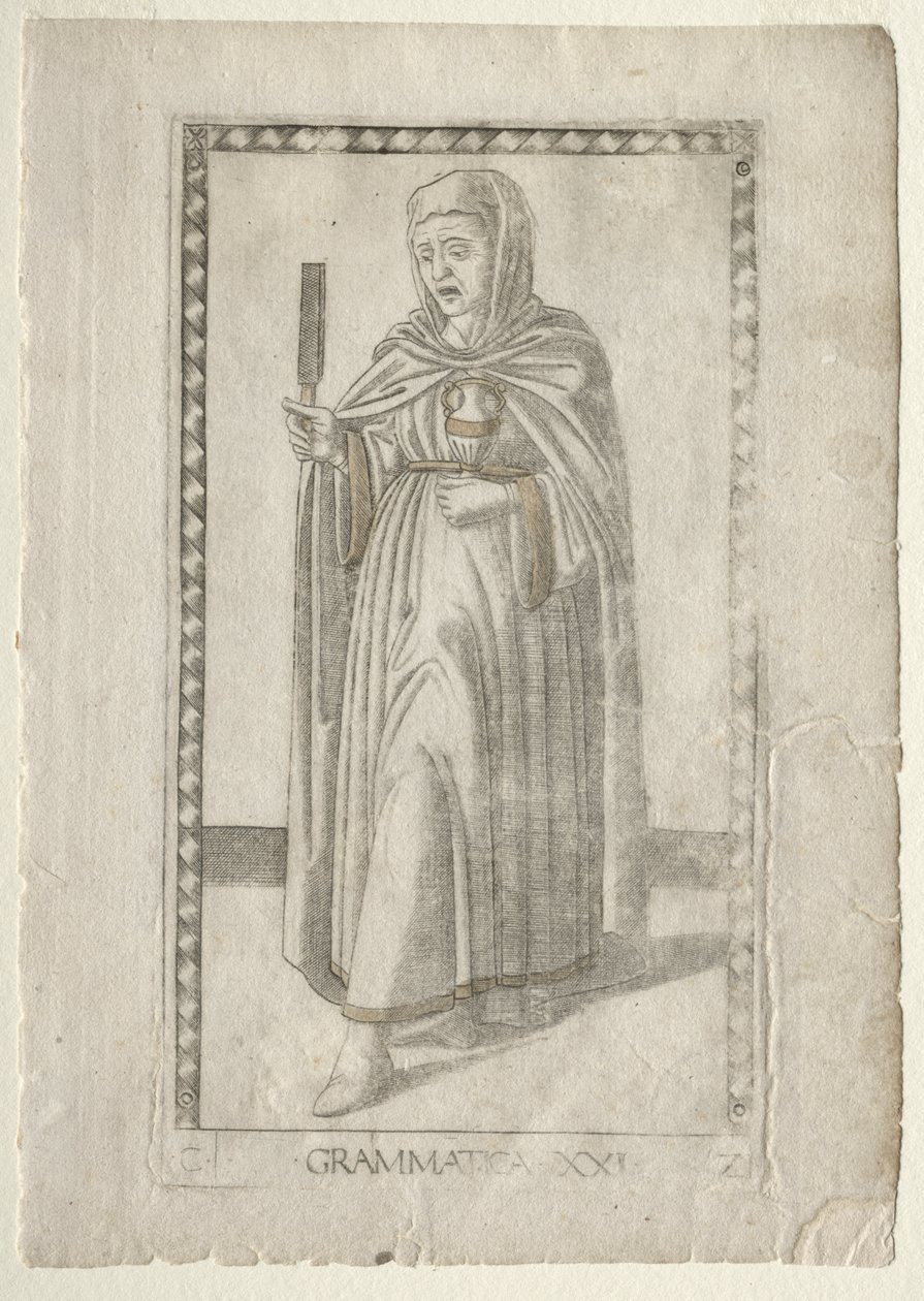 Grammar (from the Tarocchi, series C: Liberal Arts, #21) by Master of the E Series Tarocchi