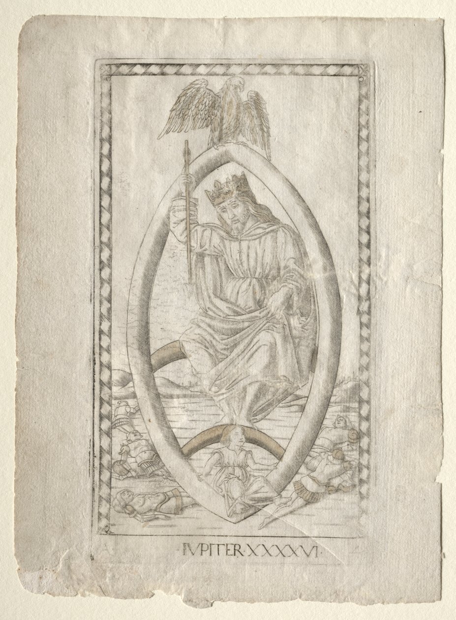 Jupiter (from the Tarocchi, series A: Firmaments of the Universe, #46) by Master of the E Series Tarocchi