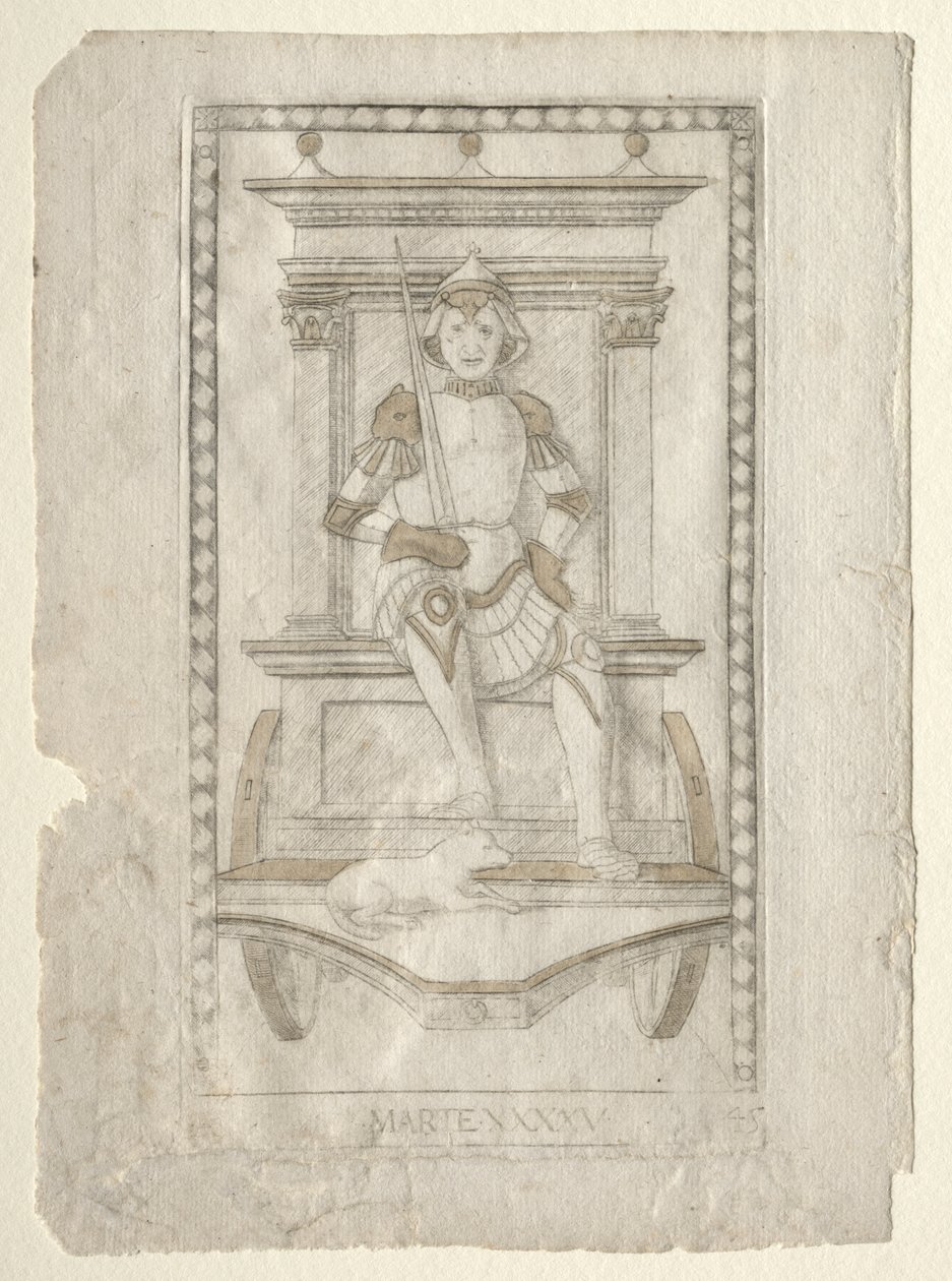 Mars (from the Tarocchi, series A: Firmaments of the Universe, #45) by Master of the E Series Tarocchi